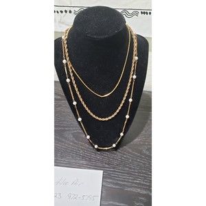 Vintage Gold-Tone Necklaces - Lot of 3 Separate Strands